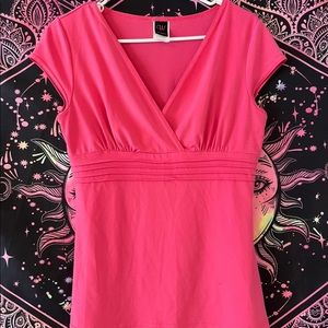 Hot Pink Flirty V-Neck Top
